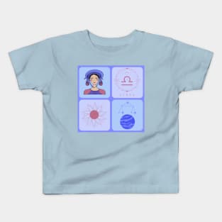 Hand Drawn Pattern Libra Zodiac Art Kids T-Shirt